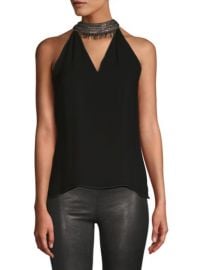 Ramy Brook - Raelyn Embellished Silk Halter Top at Saks Fifth Avenue